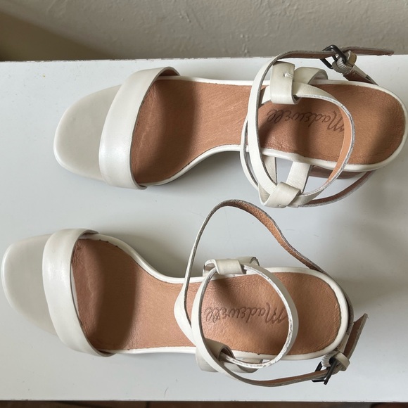 Madewell Elegant off White Block Heel Sandals size 7 - Picture 2 of 14